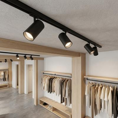 Energy-efficient LED track lighting in a modern European retail store