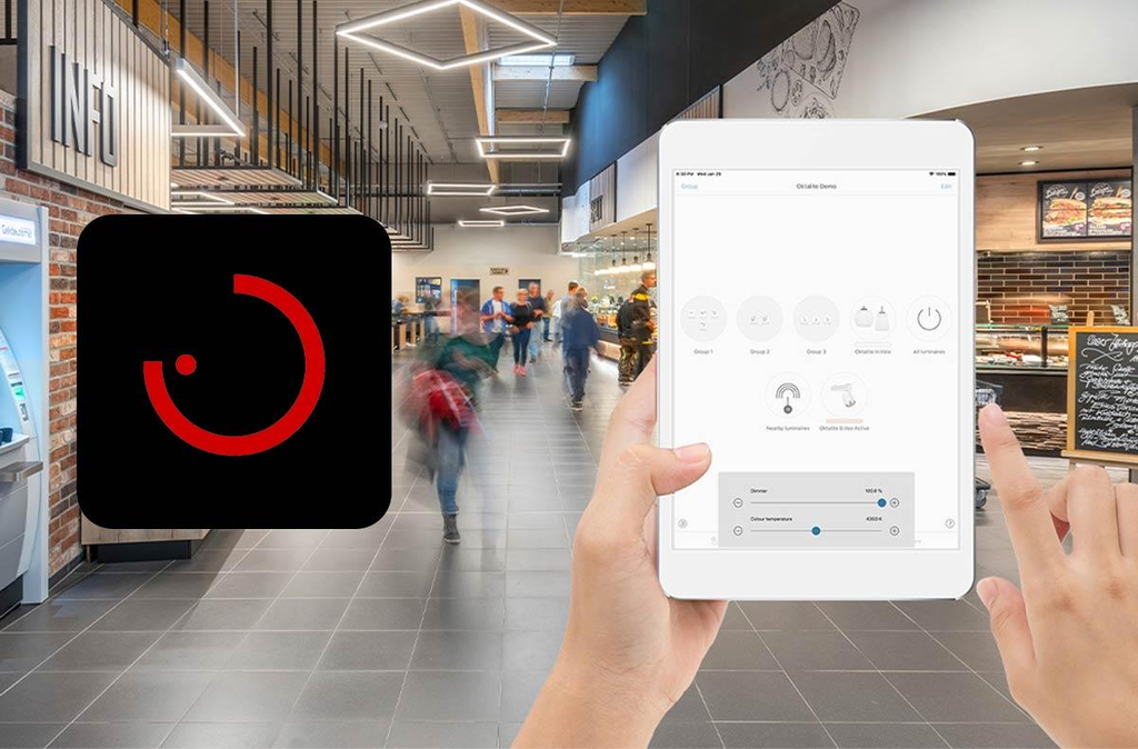 Smart DALI-2 lighting control for LED track lighting in a modern retail store