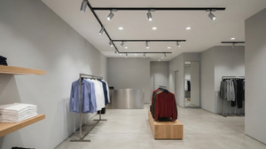 Professional LED track lighting design combining accent and general illumination in retail