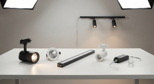Commercial LED lighting products being evaluated for an energy-efficient lighting project.